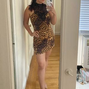 Animal print mini dress